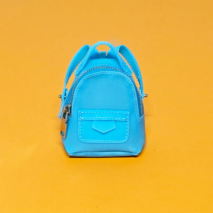 Mini Backpack-Style Coin Purse, PVC Zipper Keychain Pendant, Portable Earphone and Lipstick Storage Pouch
