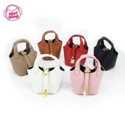 Mini Bucket Bag Crossbody for Women – Small Shoulder Handbag with Adjustable Strap, Casual Everyday Purse for Phone, Keys, and Cosmetics
