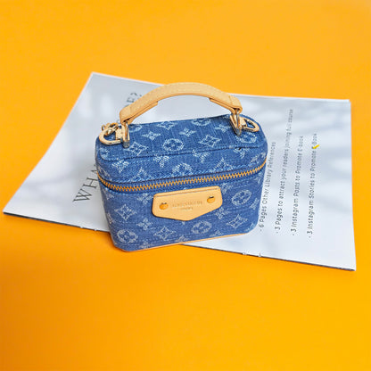 Mini Denim Crossbody Bags for Women Small Vintage Square Box Purse Boho Cross Body Handbags with Chain and Zipper