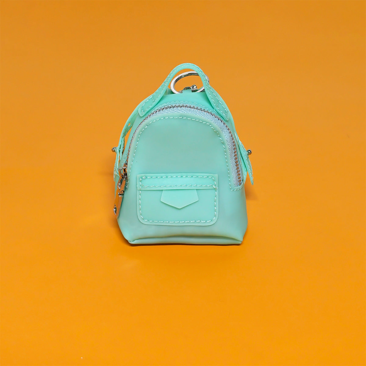Mini Backpack-Style Coin Purse, PVC Zipper Keychain Pendant, Portable Earphone and Lipstick Storage Pouch