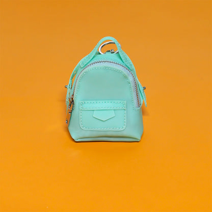Mini Backpack-Style Coin Purse, PVC Zipper Keychain Pendant, Portable Earphone and Lipstick Storage Pouch