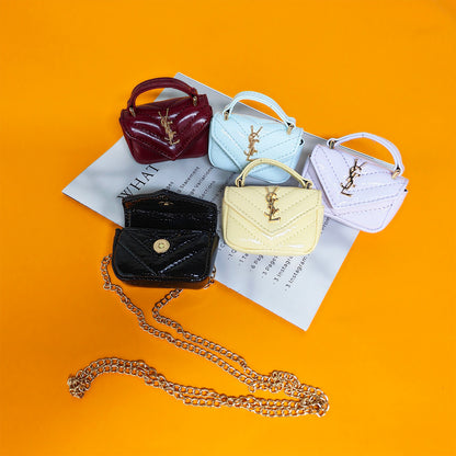 V-Flap Quilted Crossbody Bag | Mini Chain Shoulder Purse with Grid Texture for Women