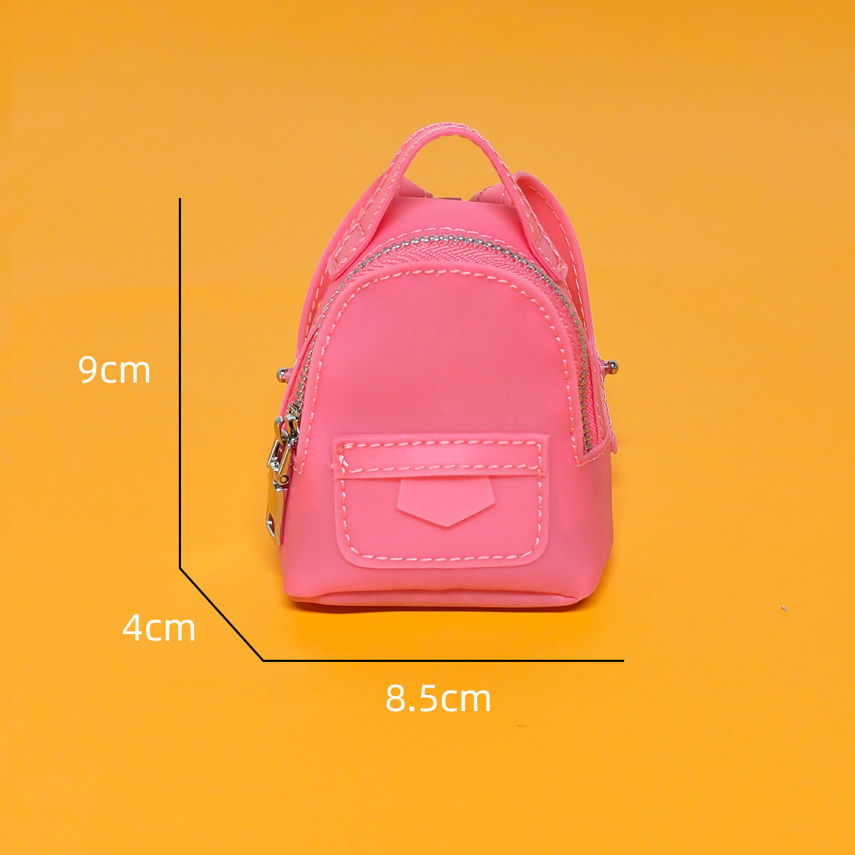 Mini Backpack-Style Coin Purse, PVC Zipper Keychain Pendant, Portable Earphone and Lipstick Storage Pouch