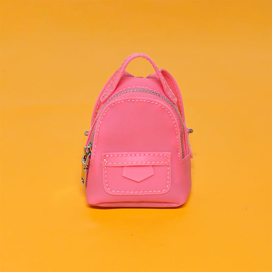 Mini Backpack-Style Coin Purse, PVC Zipper Keychain Pendant, Portable Earphone and Lipstick Storage Pouch