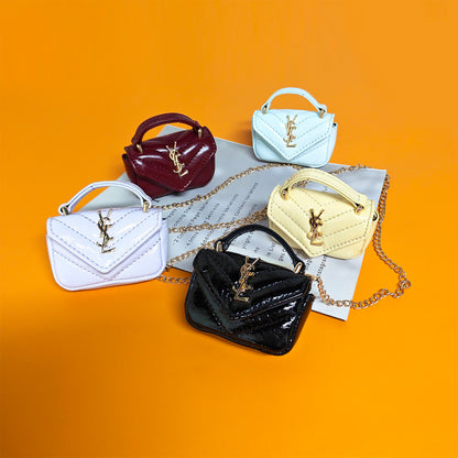 V-Flap Quilted Crossbody Bag | Mini Chain Shoulder Purse with Grid Texture for Women