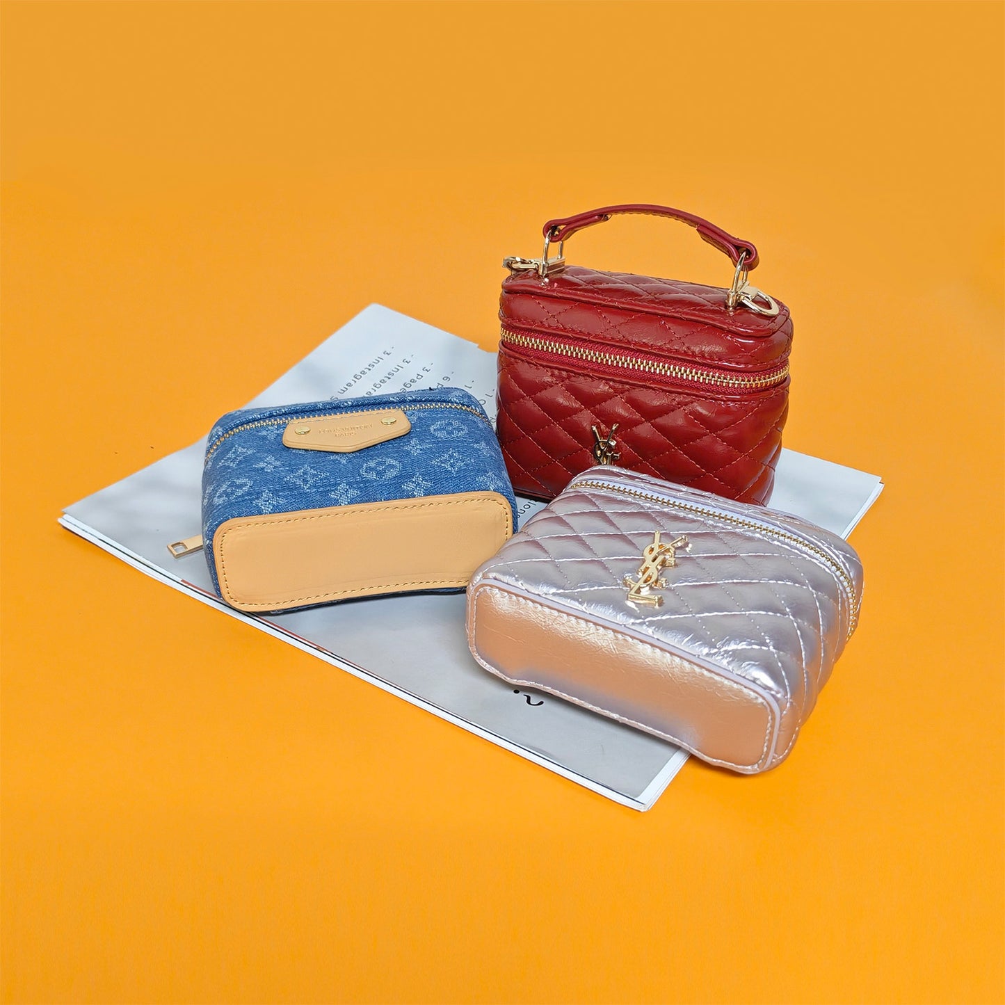 Mini Denim Crossbody Bags for Women Small Vintage Square Box Purse Boho Cross Body Handbags with Chain and Zipper