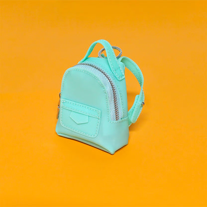 Mini Backpack-Style Coin Purse, PVC Zipper Keychain Pendant, Portable Earphone and Lipstick Storage Pouch
